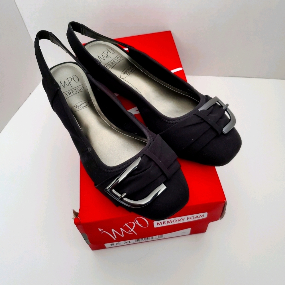 Impo Dallas Slingback Ballet Flat, Black, 8.5